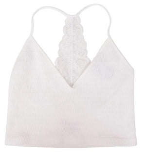 Suzette Tween Smocking V-Neck Bralette with Lace