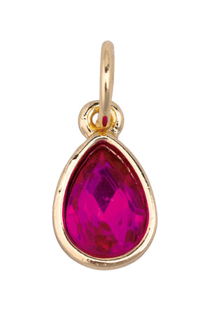 Canvas Style Rhinestone Teardrop Charm, Pink