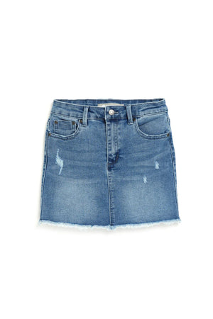 trctr Lisa Mini Fray Hem Skirt in Indigo