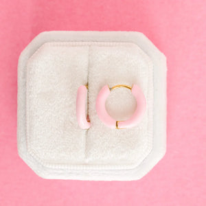 peirced Huggies Earings, Pink