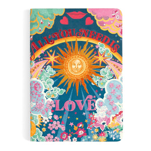 Liberty All You Need is Love Handmade Embroidered Journal