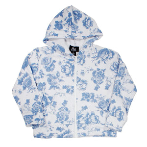 fbz Blue Toile Zip Up Jacket