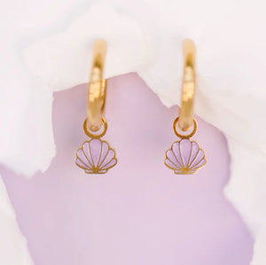 pierced Purple Seashell Earing Charms