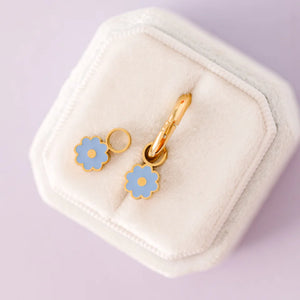 pierced Blue Flower Earing Chrms