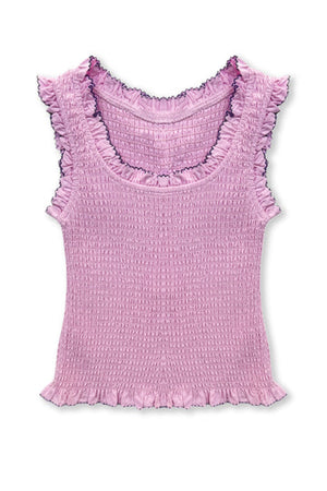 Helena Smocked Tank, Baby Pink Challis