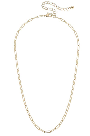 Canvas Style Celia Paperclip Chain Charm Necklace Base, Shiny Gold