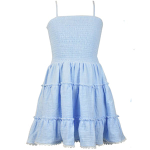 fbz Blue Cheese Cloth Renda Dress