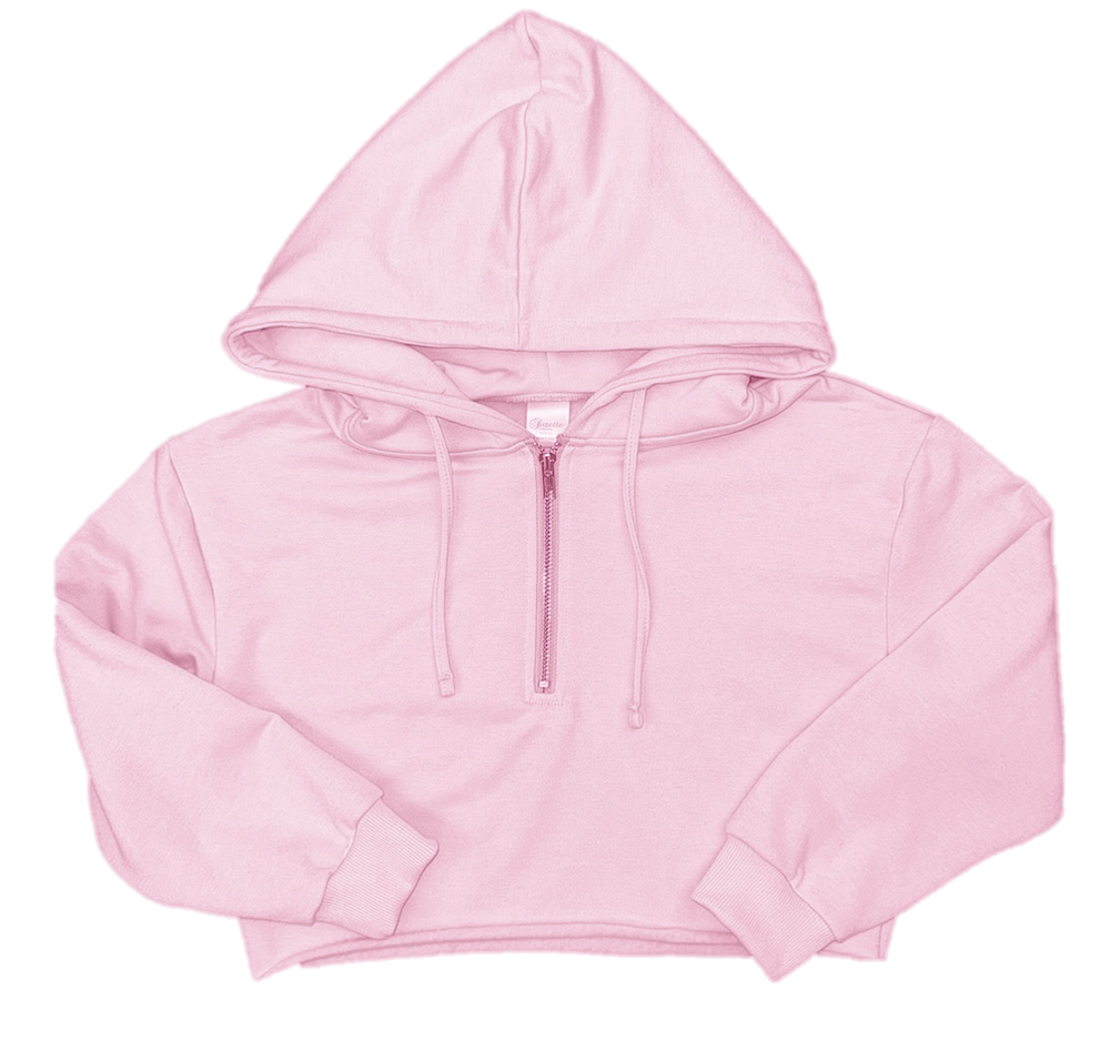 Suzette Girl's Suzette Brushed Soft Crop Half Zip Hoodie