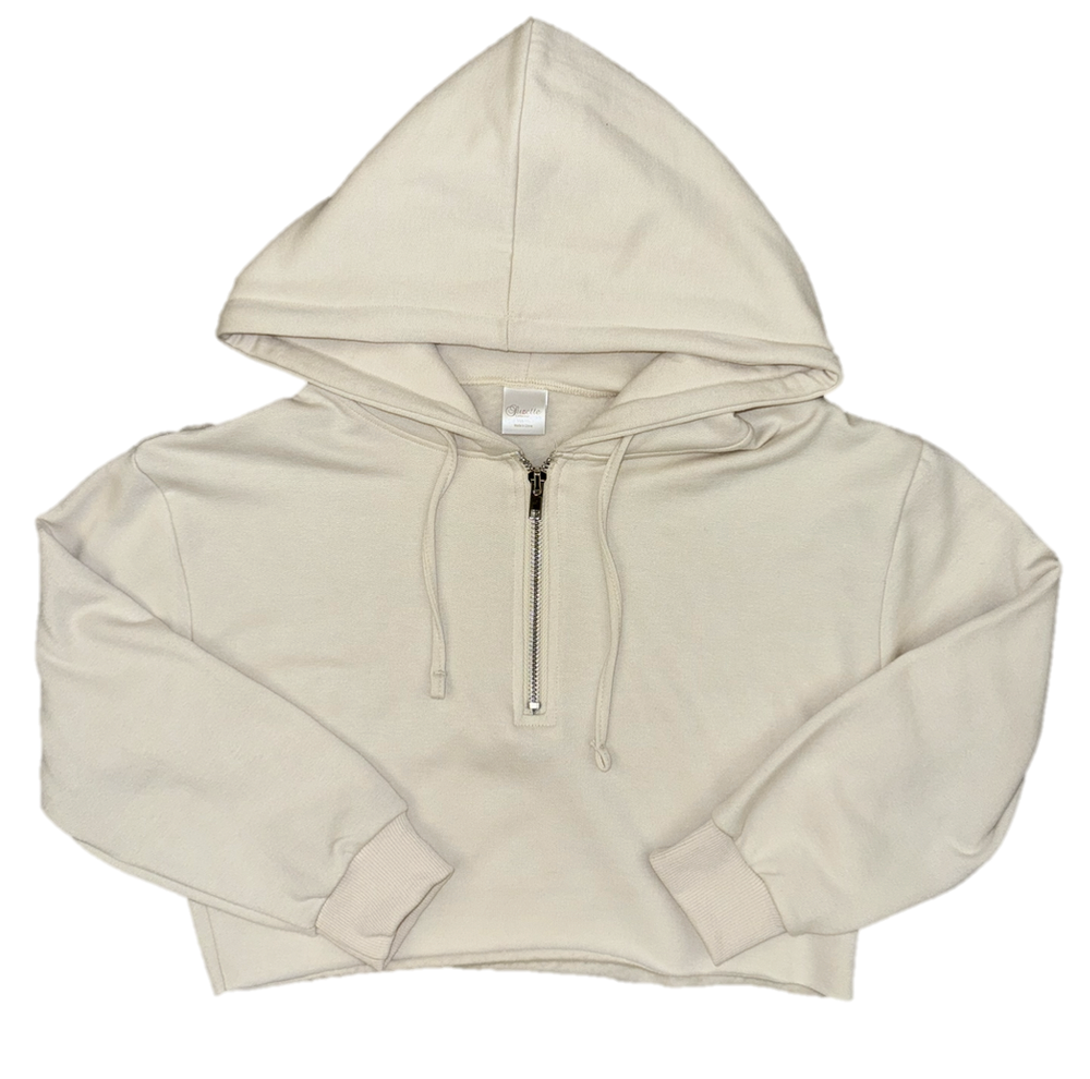 Suzette Girl's Suzette Brushed Soft Crop Half Zip Hoodie