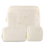 Carrying + Kind Charming Cosmetic Bags, Ivory Boucle