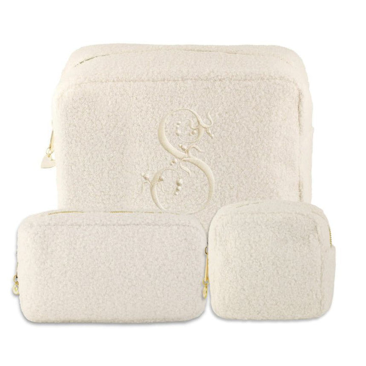Carrying + Kind Charming Cosmetic Bags, Ivory Boucle