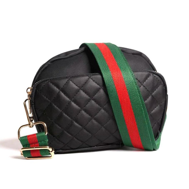 Carrying & Kind Tate Purse with Red & Green Strap