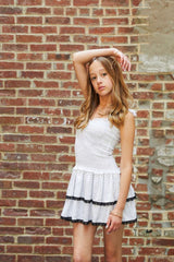 ThemeNY Lola Heart Polka Dot Satin Smocked Ruffle Dress