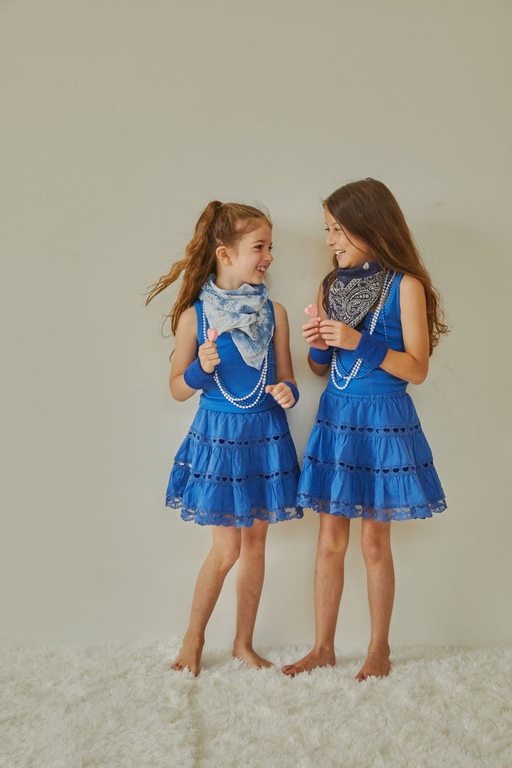 ThemeNY Harlow Camp Blue Heart Cut Out Tank