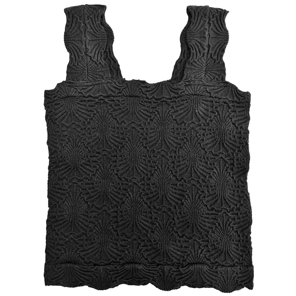 Vintage Havana Textured Seamless Tank Top, Black