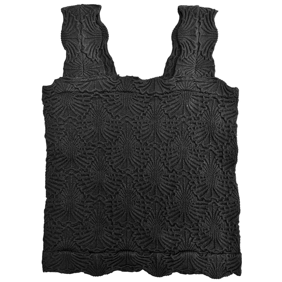 Vintage Havana Textured Seamless Tank Top, Black