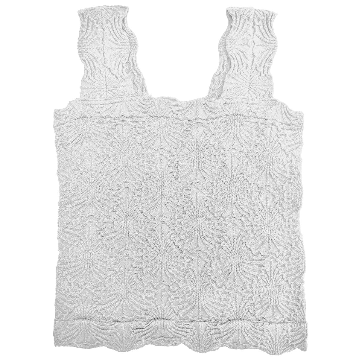 Vintage Havana Textured Seamless Tank Top, White