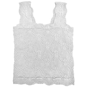 Vintage Havana Textured Seamless Tank Top, White