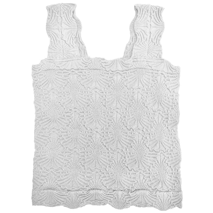 Vintage Havana Textured Seamless Tank Top, White