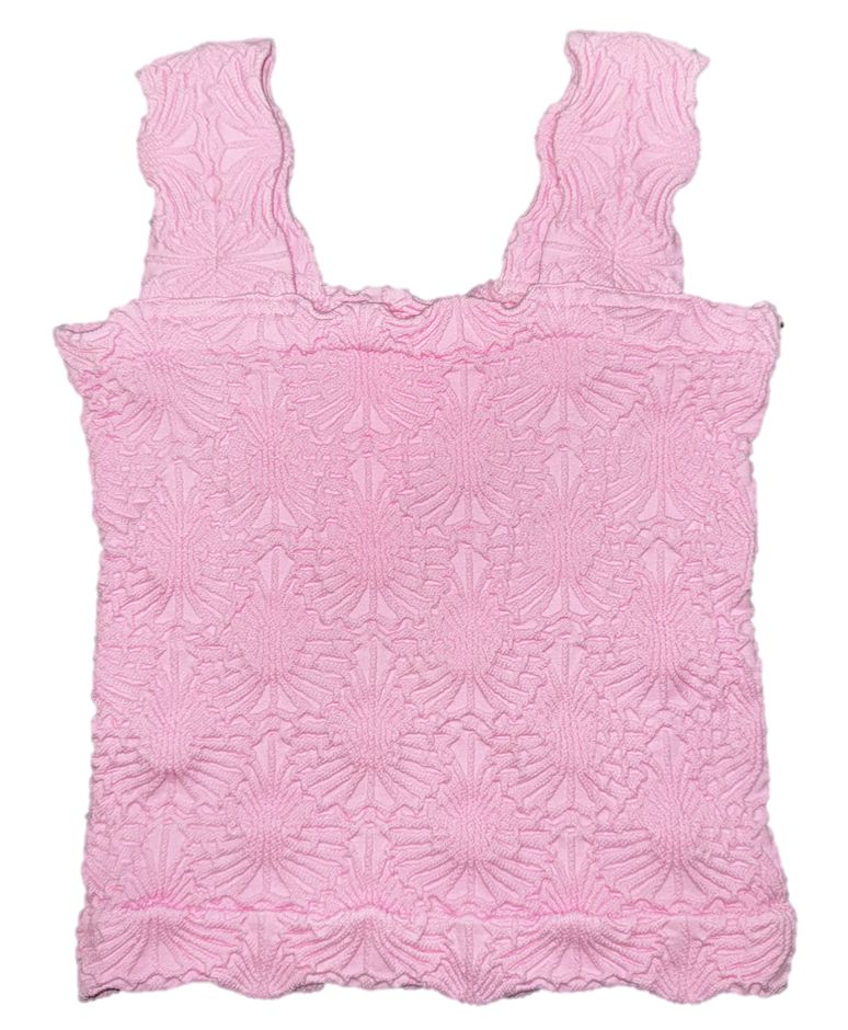 Vintage Havana Textured Seamless Tank Top, Pirouette