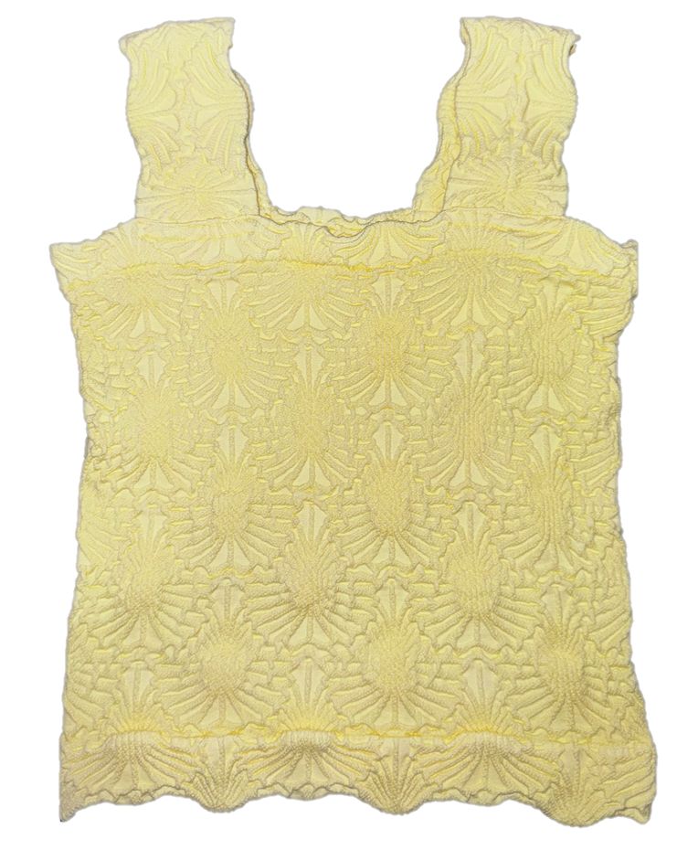 Vintage Havana Textured Seamless Tank Top, Pastel Yellow