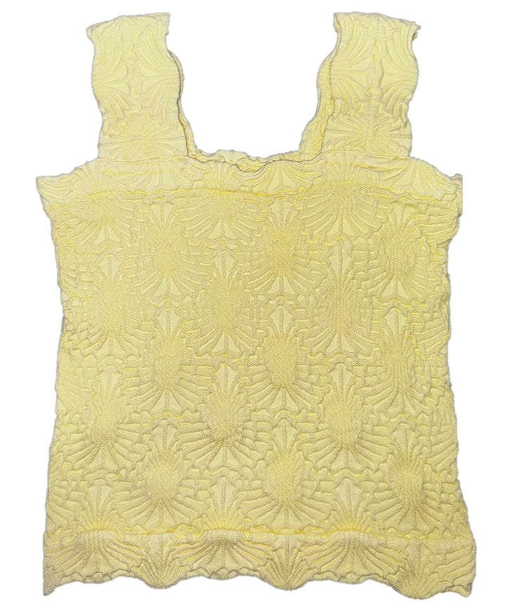 Vintage Havana Textured Seamless Tank Top, Pastel Yellow
