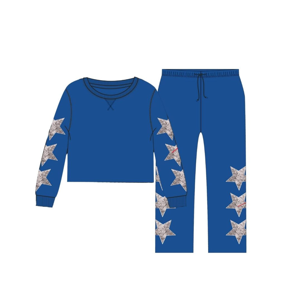 Paper Flowers Sequin Stars Set, Natuical Blue