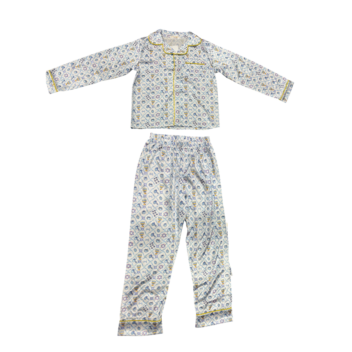 Tweenstyle By Stoopher Loungewear Set, Diamond Hanukah Print, White/Blues