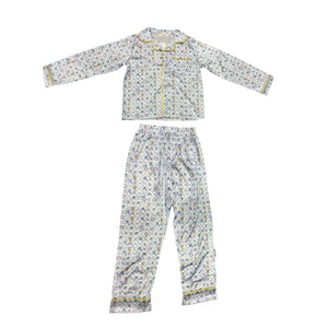 Tweenstyle By Stoopher Loungewear Set, Diamond Hanukah Print, White/Blues