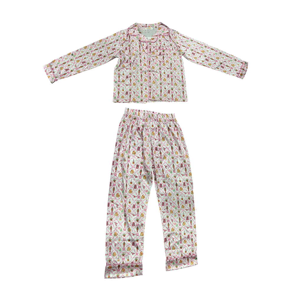 Tweenstyle By Stoopher Loungewear Set, Diamond Xmas Print, White/Pinks