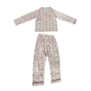 Tweenstyle By Stoopher Loungewear Set, Diamond Xmas Print, White/Pinks