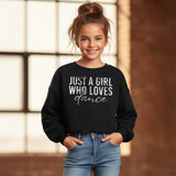 Lux Tees Just A Girl Who Loves Dance Cropped Sweatshirt, Black