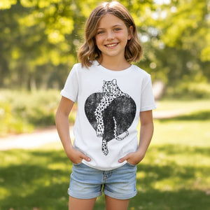 Lux Tees Leopard Heart Loose Tee, White