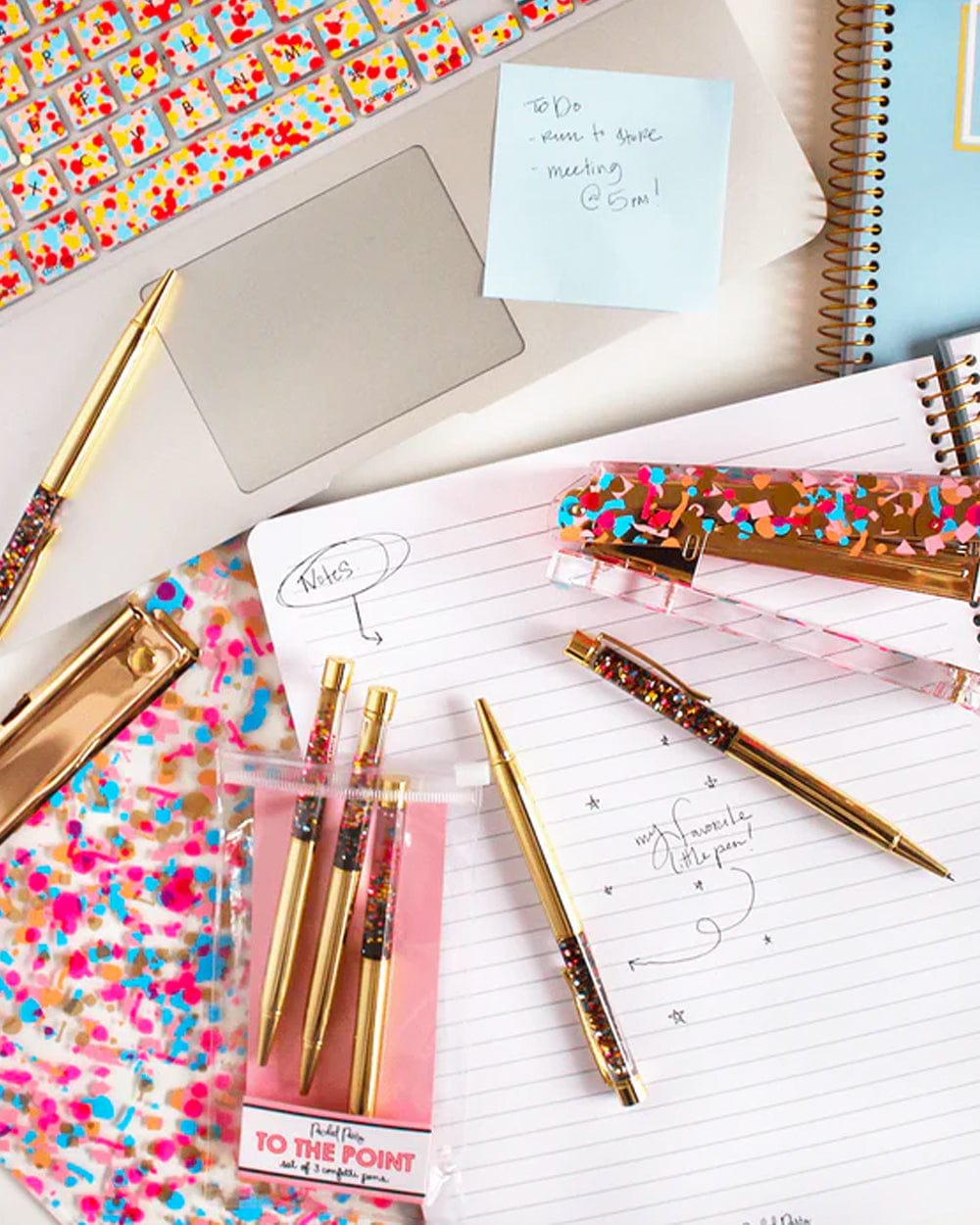 Packed Party Essentials Confetti To The Point Ballpoint Pens