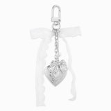 Lace Bow Heart Locket Bag Charm