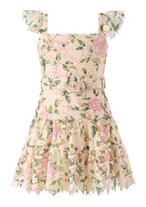 Marlo Kids Leonora Embroidered Mini Dress, Floral