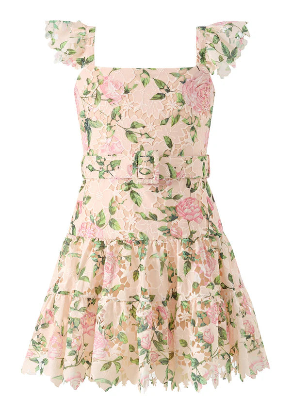 Marlo Kids Leonora Embroidered Mini Dress, Floral
