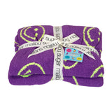 Malibu Sugar Smiley Face & Lightning Reversible Plush Throw Blankets