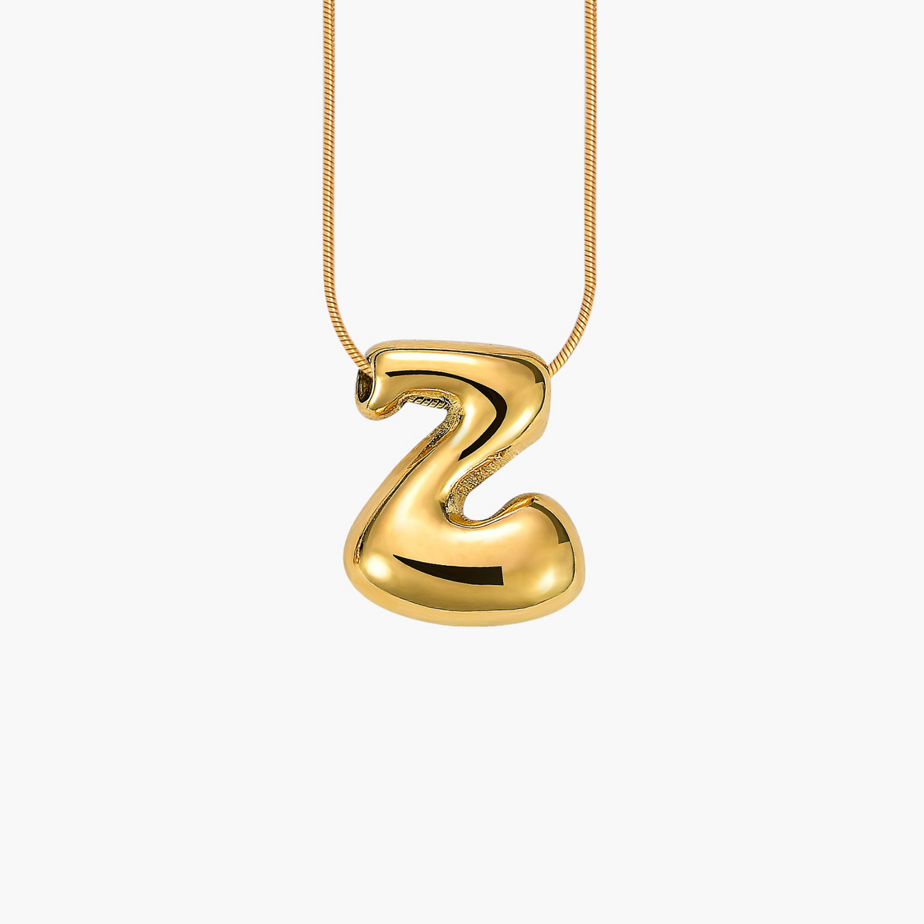 Cape Diablo-Golden Glow Bubble Letter Initial Necklace