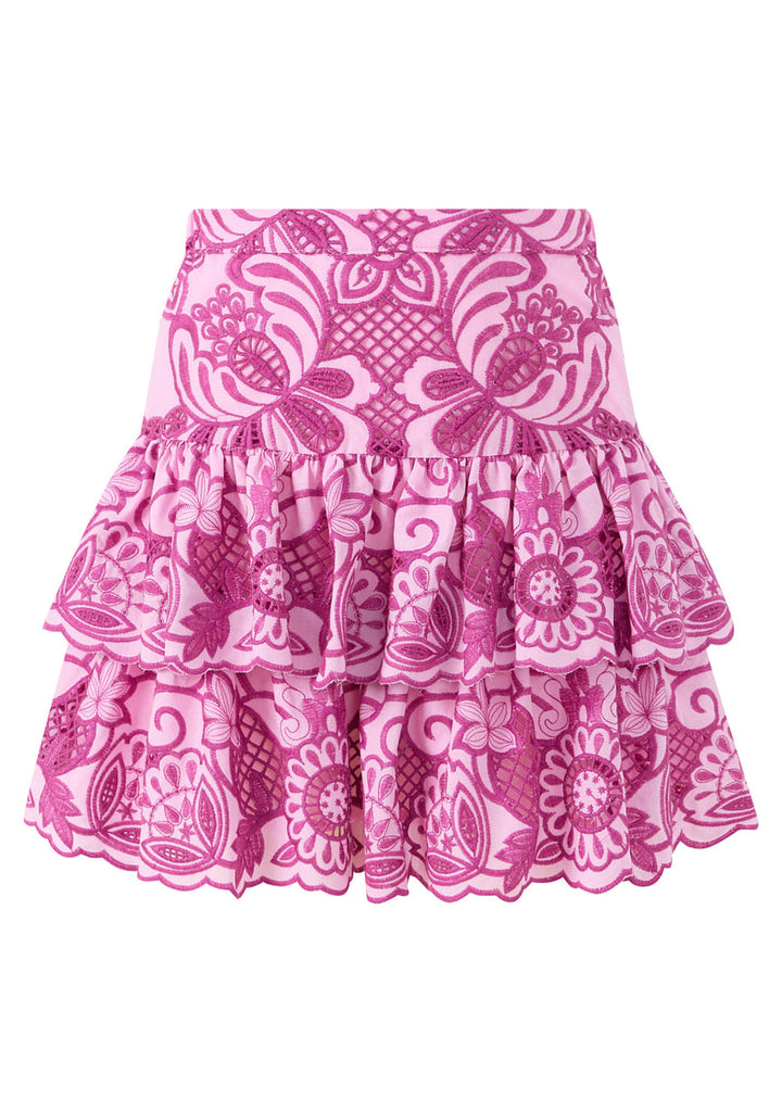 Marlo Alora Embroidered Frill Mini Skirt