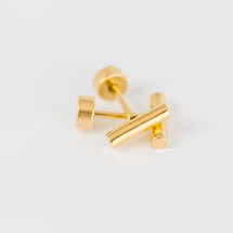 pierced Classic Gold Bar Earings