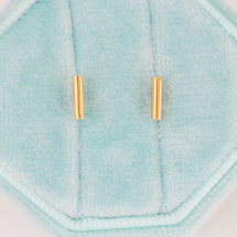 pierced Classic Gold Bar Earings