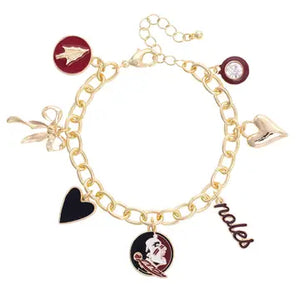 Collegiate Enamel Icons Charm Bracelet