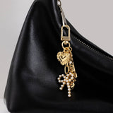 Multi Line Pearl Bow Baroque Bag Charm