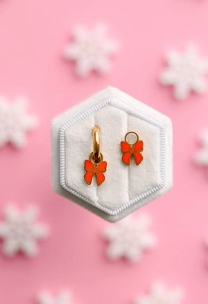 pierced Red Bow Charms