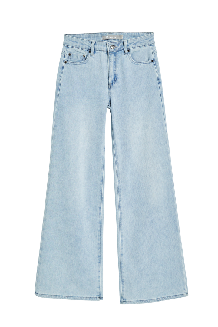 Tractr Wide Leg Pants, Light Indigo