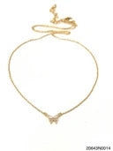 Theia Bria Short Butterfly Necklace, Gold