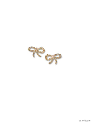 Bella Bow Stud Earring, Gold, Petite