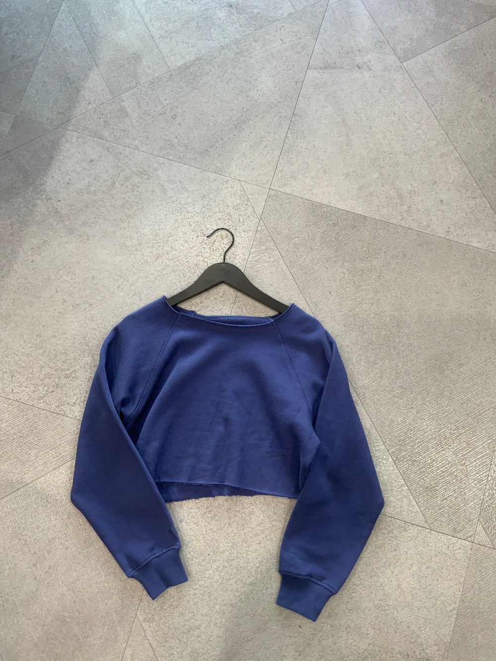 KatieJ Shane Off Shoulder Crop Long Sleeve, Sailboat Blue