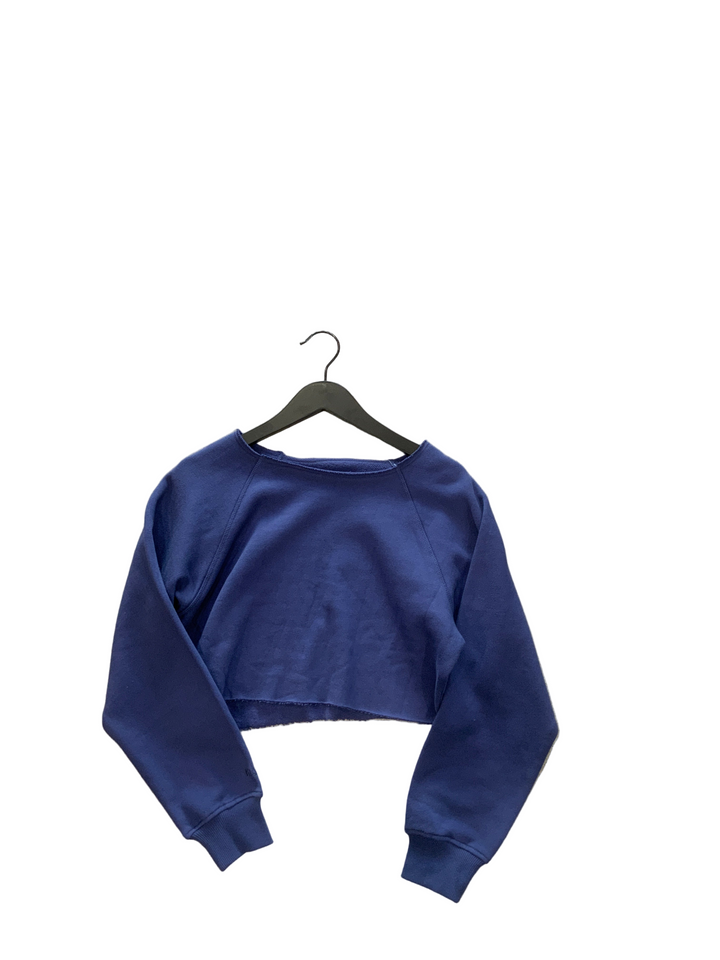 KatieJ Shane Off Shoulder Crop Long Sleeve, Sailboat Blue